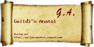 Gellén Anatol névjegykártya